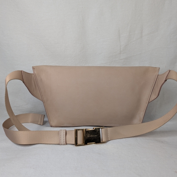 BUSCEMI Luxury Taupe Leather Belt Bag Fanny Pack Gold Buckle Made in Italy - Picture 10 of 15